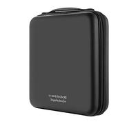KUOCDSIK Custodia per CD, 192 capacità, rigida, in EVA, protettiva, per Blu-ray, CD, con doppia cerniera, cinghia da polso, portatile, organizer per dischi e DVD, per viaggi in auto (capacità 192