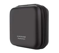 KUOCDSIK Custodia per CD, 48 capacità, rigida, in EVA, protettiva, per Blu-ray, CD, con doppia cerniera, cinghia da polso, portatile, organizer per dischi e DVD, per viaggi in auto (capacità 48, nero