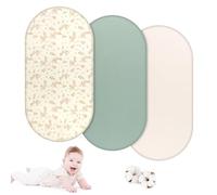 KUOFANY 3 Pezzi Lenzuola per Carrozzina, 100% Cotone Lenzuola Lettino Neonato, Coprimaterasso Culla Neonato Ultra Morbide e di Alta navicella per il Cambio Cesto Moses Culla Utilizzabile 83x43 cm