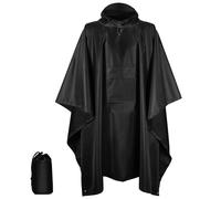 KUOGAS Giacca impermeabile impermeabile da uomo e da donna, riutilizzabile, impermeabile, impermeabile, impermeabile, impermeabile, per campeggio, escursionismo, viaggi, ciclismo, pesca, Nero , L