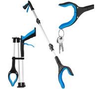 KUOGAS Pinza per anziani, 108 cm, in alluminio, pieghevole, per anziani, girevole, impugnatura extra lunga, per persone con punte magnetiche (108CM)