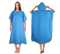 KUOGAS Poncho De Bain Pour Homme 110X74 cm Poncho De Surf En Microfibre Serviette Poncho De Bain En Microfibre éGalement Comme Aide Au Change Sur La Plage (Cielo blu, M)