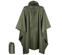 KUOGAS Rain Poncho Uomini, Donne, Riutilizzabili 3-in-1 impermeabile Poncho Giacca Antipioggia, Giacca antipioggia Unisex, per il campeggio, escursionismo, viaggi, ciclismo, pesca (Standard, Verde)
