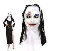 KUONTD Maschera spaventosa per Halloween, per adulti, raccapricciante, horror, male, in lattice, a tutta la testa, costume in lattice, per adulti, adolescenti, uomini, donne, per feste di ruolo (rosso