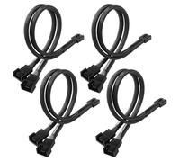 KUOQI 4 Pezzi Cavo di Ventola Splitter 4Pin 1 a 2 PWM Cavo Prolunghe, Cavo a Y Ventola Sdoppiatore, per 4/3 Pin PC Alimentazione Ventola