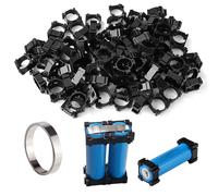 KUOQIY 100 Pezzi 18650 Supporto per Batteria Agli Ioni di Litio, 1 Cella 18650 Batteria al Litio Staffa, Supporto Cilindrico per Batteria, con 3m Nastro di Nichel, per Batteria Litio 18650