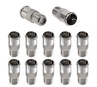 KUOQIY 12 Pezzi Connettore Maschio a Femmina Tipo F, F-Quick Plug Adattatore Coassiale da F-Socket a F-Plug per RG58 RG59 RG6 RG11, F Femmina a F Maschio Adattatore per TV, Antenna, Cavo Coassiale