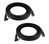 KUOQIY 2 Pezzi 2m 22 AWG 4.0x1.7 mm 24V 12V Cavo di Prolunga di Alimentazione DC, Angolo Retto Maschio a Femmina Cavo Prolunga Alimentazione DC, per Strisce Luminose a LED, Router, Nero