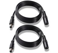 KUOQIY 2 Pezzi 2m 5.5x2.1 mm 24V 12V Cavi di Prolunga per Alimentazione DC, DC Cavo Estensione Maschio a Femmina 22AWG, per Telecamera Sicurezza CCTV, DVR, Nero