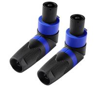 KUOQIY 2 Pezzi 4 Poli Angolo Retto Speakon Maschio Connettore, Speakon Adattatore per Cavo, Spina per Altoparlanti Twist Lock, con Cacciavite, Compatibile con NL4MP, NL4FC, NL4FX, NLT4X