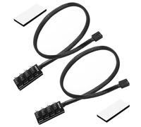 KUOQIY 2 Pezzi Adattatore Mozzo Splitter Ventola CPU PWM a 4 Porte PC a 4 Pin, Adattatore Splitter a Manicotto PWM, 4 Vie Fan Cavo di Alimentazione Hub Ventola PC, per 12V Computer 3-Pin / 4-Pin Fan