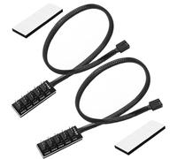 KUOQIY 2 Pezzi Adattatore Mozzo Splitter Ventola CPU PWM a 5 Porte PC a 4 Pin, Adattatore Splitter a Manicotto PWM, 5 Vie Fan Cavo di Alimentazione Hub Ventola PC, per 12V Computer 3-Pin / 4-Pin Fan