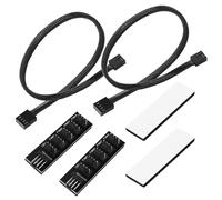KUOQIY 2 Pezzi Adattatore Mozzo Splitter Ventola CPU PWM a 5 Porte PC a 4 Pin, Adattatore Splitter a Manicotto PWM, 5 Vie Fan Cavo di Alimentazione Hub Ventola PC, per 12V 3/4 Pin Fan, Staccabile
