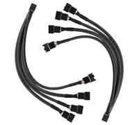 KUOQIY 2 Pezzi Convertitore da 1 a 4 Cavo di Alimentazione Ventola Computer PC, Cavo Splitter per Ventola PWM a 4 Pin, Cavo Sdoppiatore PWM a 4 Vie 4 Pin, per 4 Pin/3 Pin PC Ventola Cavo