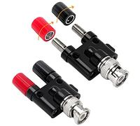 KUOQIY 2 Pezzi Spina Maschio BNC a 2x 4 mm Doppio Banana Presa Femmina Binding Post Adattatore Coassiale, RF Coassiale Splitter, Adattatore Connettore BNC Maschio - Banana Femmina per Oscilloscopio