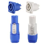 KUOQIY 2 Set 20A 250V AC 3 Pin Connettore Powercon IN e Out, Nac3fca Nac3fcb Powercon Spina del Connettore di Alimentazione con Cacciavite, per Palco Luce e Altoparlanti