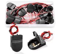 KUOQIY 20 Pezzi CR2032 Porta Batteria 1x 3V Coin Cell Battery Socket Holder Scatola con Cavo di Piombo Interruttore, 3V CR2032 Porta Batterie a Bottone con Interruttore On/off, Nero