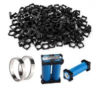 KUOQIY 200 Pezzi 18650 Supporto per Batteria Agli Ioni di Litio, 1 Cella 18650 Batteria al Litio Staffa, Supporto Cilindrico per Batteria, con 2 × 3m Nastro di Nichel, per Batteria Litio 18650