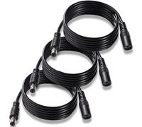 KUOQIY 3 Pezzi 1.5m 5.5x2.1 mm 24V 12V Cavi di Prolunga per Alimentazione DC, DC Cavo Estensione Maschio a Femmina 22AWG, per Telecamera Sicurezza CCTV, DVR, Nero
