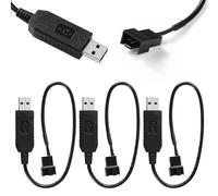 KUOQIY 3 Pezzi 32cm Full Speed 12V Voltaggio Step-Up USB a 3-Pin e 4-Pin PC Ventola Cavo Adattatore di Alimentazione, Cavo Adattatore di Alimentazione da USB A a 3 Pin/4 Pin