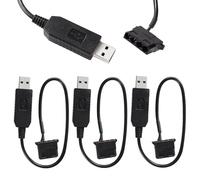 KUOQIY 3 Pezzi 32cm Full Speed 12V Voltaggio Step-Up USB a 4-Pin Molex PC Ventola Cavo Adattatore di Alimentazione, Cavo Adattatore di Alimentazione da USB A a 4 Pin Molex
