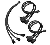 KUOQIY 3 Pezzi Convertitore da 1 a 3 Cavo di Alimentazione Ventola Computer PC, Cavo Splitter per Ventola PWM a 4 Pin, Cavo Sdoppiatore PWM a 3 Vie 4 Pin, per 4 Pin/3 Pin PC Ventola Cavo