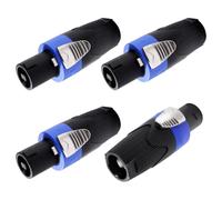 KUOQIY 4 Pezzi 4 Poli Speakon Maschio Connettore, Speakon Connettore Adattatore per Cavo, Spina per Altoparlanti Twist Lock, con Cacciavite, Compatibile con NL4MP, NL4FC, NL4FX, NLT4X, Blu