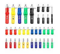 KUOQIY 40 Pezzi 4mm Banana Connettore Plug Socket Kit, 4 mm Banana Morsettiera Adattatore + Placcato Nickel Banana Spina, cper Altoparlanti, Audio/Video Ricevitore (25 Paia 5 Colori)