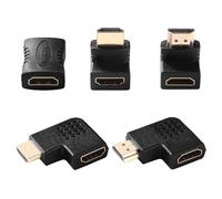 KUOQIY 5 Pezzi Adattatore HDMI da Angolo, 90 Gradi e 270 Gradi Angolo Retto, 90 Gradi Sinistra e Retto Angolo Adattatore HDMI, Adattatore HDMI Femmina a HDMI Femmina