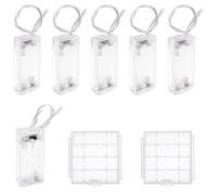 KUOQIY 6 Pezzi 2xAAA 3V Supporto Batteria, 3V Custodia per Batterie AAA con Cavi Interruttore On/Off e Copri, con Custodia Batteria in Plastica, Trasparente