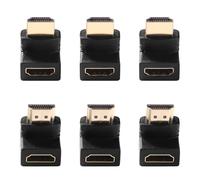 KUOQIY 6 Pezzi Connettore HDMI 90 Gradi e 270 Gradi, Adattatore HDMI Angolo Maschio a Femmina 3D&4K, Connettore ad Angolo HDMI, Compatibile con per PS5, PS4, PS3, TV Stick