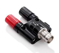 KUOQIY Spina Femmina BNC a 2 x 4mm Doppio Banana Presa Femmina Binding Post Adattatore Coassiale, RF Coassiale Splitter, Adattatore Connettore BNC Femmina a Banana Femmina per Oscilloscopio