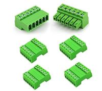 Kuosbiu Set di 5 connettori a vite a 6 pin con passo da 3,81 mm, spina maschio e presa femmina, connettori tipo Phoenix per 28-16AWG