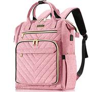 Kuosdaz Borsa a maglia, organizer per filati con porta di ricarica USB, zaino Quilted per donne, grande borsa da viaggio all'uncinetto, ferri da maglia, accessori per fili, rosa
