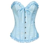 KUOSE Corsetto da donna nero basco modellante overbust top plus size S-6XL, Blu chiaro-9, 6-8