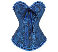 KUOSE Corsetto da donna nero basco modellante overbust top plus size S-6XL, Blu scuro, 8-10