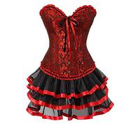 Kuose Moulin Rouge Gothic - Tutina a corsetto, taglie S-6XL Rosso 2 S