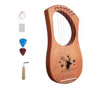 KUOYTT Arpa Lira 7 Corde per Principianti Adulti Corpo in Mogano Arpa Portatile Mini Arpa Lira Strumento Musicale Professionale con Chiave di accordatura e Corde di Estrazione (B)