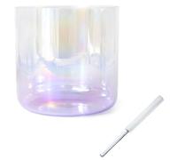 KUOYTT Ciotola di Cristallo Alchemy da 432 Hz per Meditazione Yoga e guarigione Sonora, Ciotola di Quarzo per Chakra con percussore Acrilico Gratuito e Anello di Tenuta, Viola sfumato tra