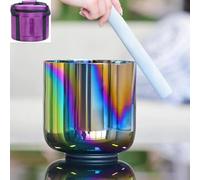 KUOYTT Ciotola Sonora alchemica Colorata a 432 Hz, Ciotola di Cristallo per Meditazione Yoga, Ciotola di Quarzo Chakra con percussore Acrilico Gratuito e Anello di Tenuta (Colore: Nota B,