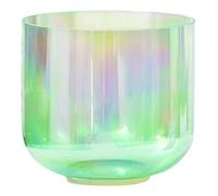 KUOYTT Ciotola Sonora alchemica Verde Trasparente da 432 Hz, Ciotola di Cristallo di Luce cosmica per Yoga, Ciotola di Chakra al Quarzo con percussore Acrilico Gratuito e Anello di Tenuta