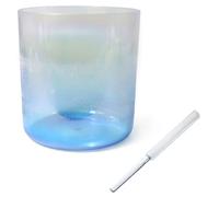 KUOYTT Ciotola Sonora Alchemy Blue Gradient da 432 Hz, Ciotola di Cristallo per Meditazione Yoga e guarigione Sonora, Ciotola di Quarzo per Chakra con percussore Acrilico Gratuito e O-Rin