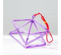 KUOYTT Piramide di Cristallo Merkaba Viola, Ciotola tibetana, Regalo per Meditazione Yoga e guarigione Sonora, con percussore Acrilico e Corda gratuiti (9 Pollici)