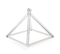 KUOYTT Piramide di Cristallo Trasparente con Canto, Regalo per Meditazione Yoga e guarigione Sonora, con percussore in Acrilico e Valigia gratuiti (11 Pollici)