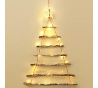 KUPITM6 Scala in legno di abete, decorazione da parete di Natale, scala per albero di Natale, per appendere il calendario dell'Avvento, decorazione per albero di Natale, decorazione da appendere per