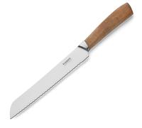 Kuppels Coltello da pane WOOD | Coltello da pane con lama ondulata | Lunghezza lama 20 cm | Coltello da cucina affilato con manico in legno di acacia | Lama in acciaio inox temprato | Coltello da