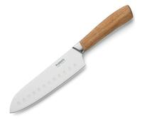 Kuppels Coltello Santoku in legno, lunghezza della lama 17 cm, estremamente affilato, manico in acacia, inossidabile e lucidato, tipo coltello giapponese