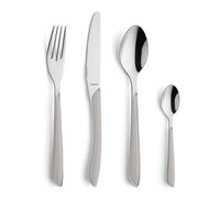 Kuppels Prisma Set di posate per 6 persone in acciaio inox lucidato 24 pezzi con manici in plastica di alta qualità colore grigio chiaro antiruggine posate per 6 persone lavabile in lavastoviglie