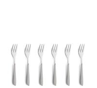 Kuppels PRISMA Set di posate per forchetta da torta in acciaio inox 18/0, 6 pezzi, per 6 persone, manici in plastica di alta qualità, colore grigio chiaro, antiruggine e lavabile in lavastoviglie