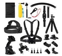 Kuptone 25 IN 1 Kit accessori per Gopro Hero 11 10 9 8 7 6 Gopro Max, Gopro Fusion, Insta360, DJI Osmo Action/Action 2, AKASO